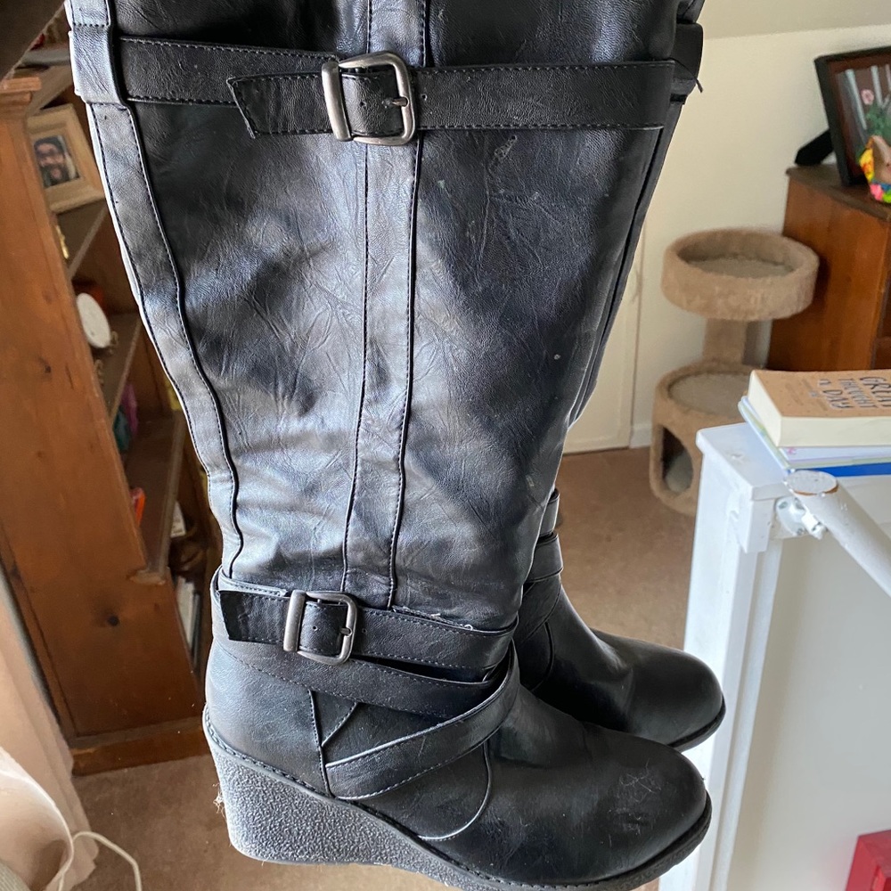 Lane Bryant black knee high boots 10W